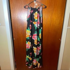 Maxi Floral Dress with Ruffled Hem